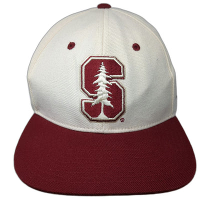 Stanford Cardinal NCAA Zephyr Snapback Hat White Red One Size Wool Blend Script