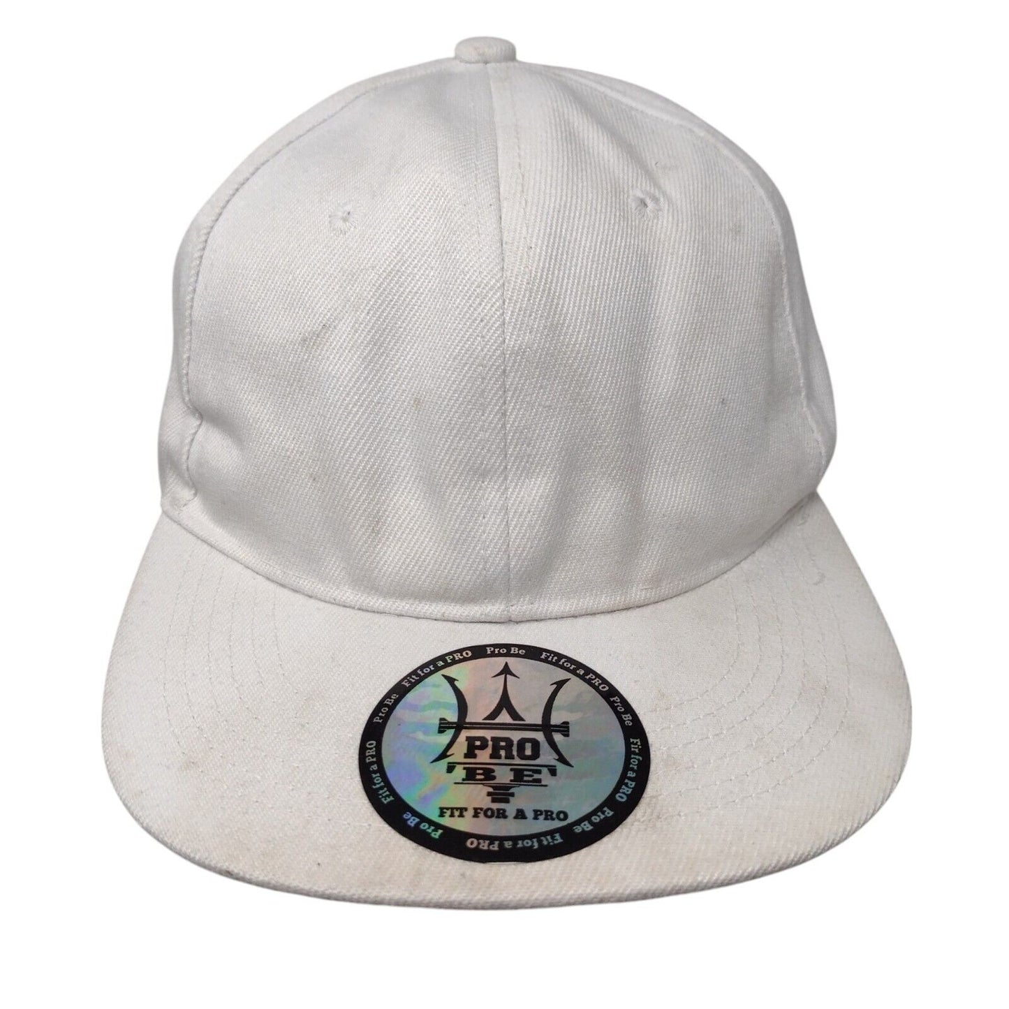 Pro Be Fit For A Pro Snapback Hat White OSFA Adjustable Vented Holes Blank