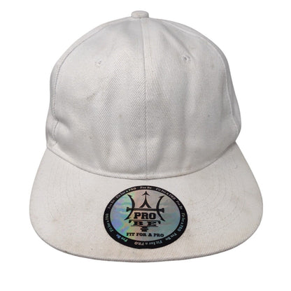 Pro Be Fit For A Pro Snapback Hat White OSFA Adjustable Vented Holes Blank