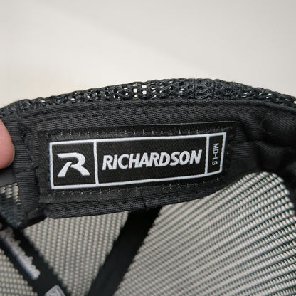 Richardson Trucker Hat Black L Red IGT Companies Logo Mesh Snapback 112 Flag