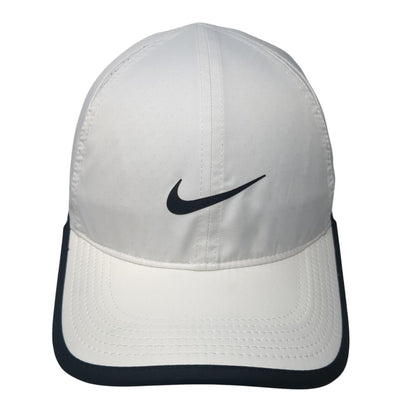 Nike Baseball Cap White One Size Adjustable Embroidered Swoosh Featherlight
