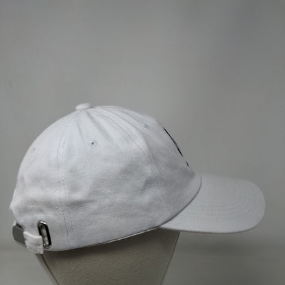 Mrs. Slideback Hat White One Size Adjustable Embroidered Vented Holes Cotton