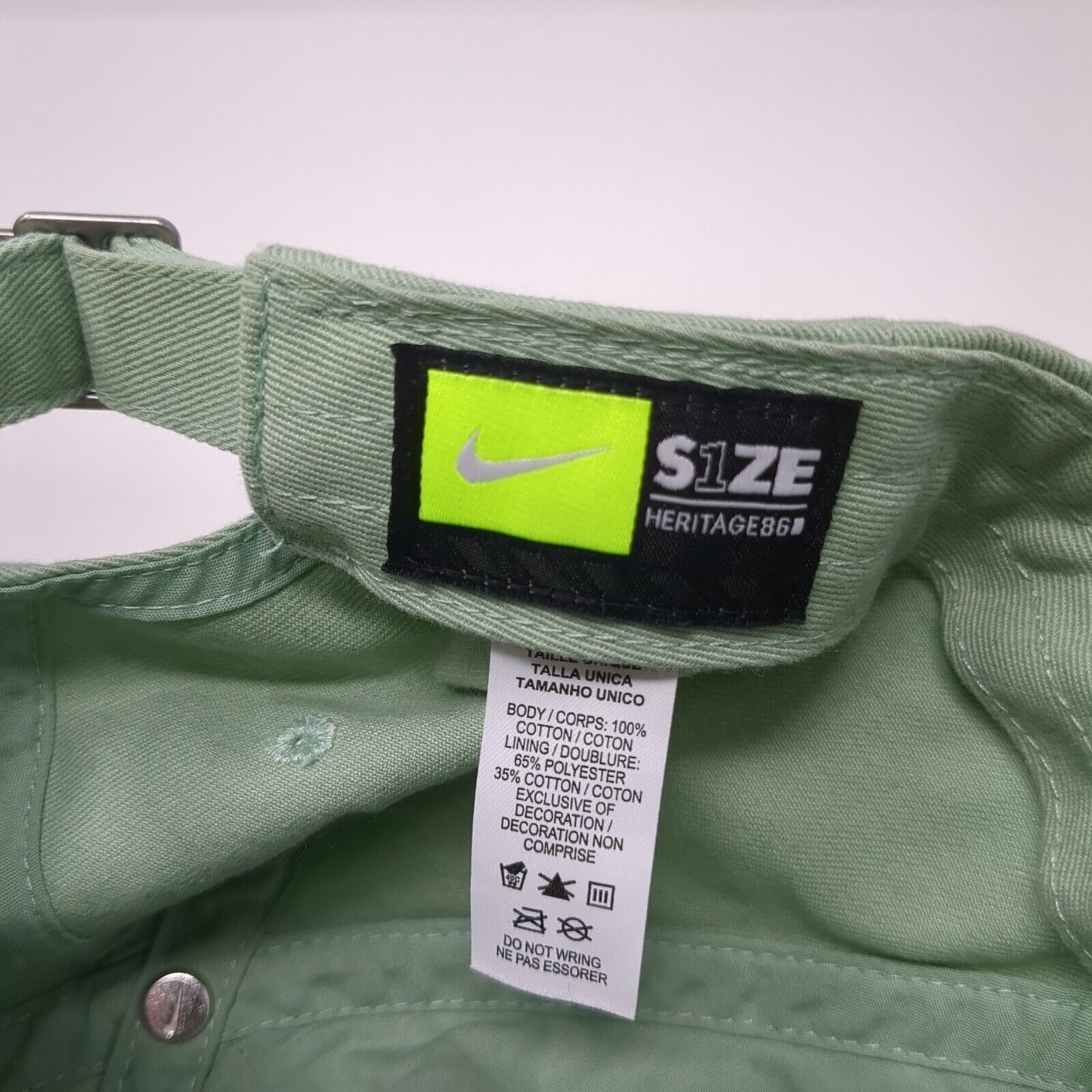 Nike Slideback Hat Green One Size Adjustable Embroidered Heritage86 Cotton