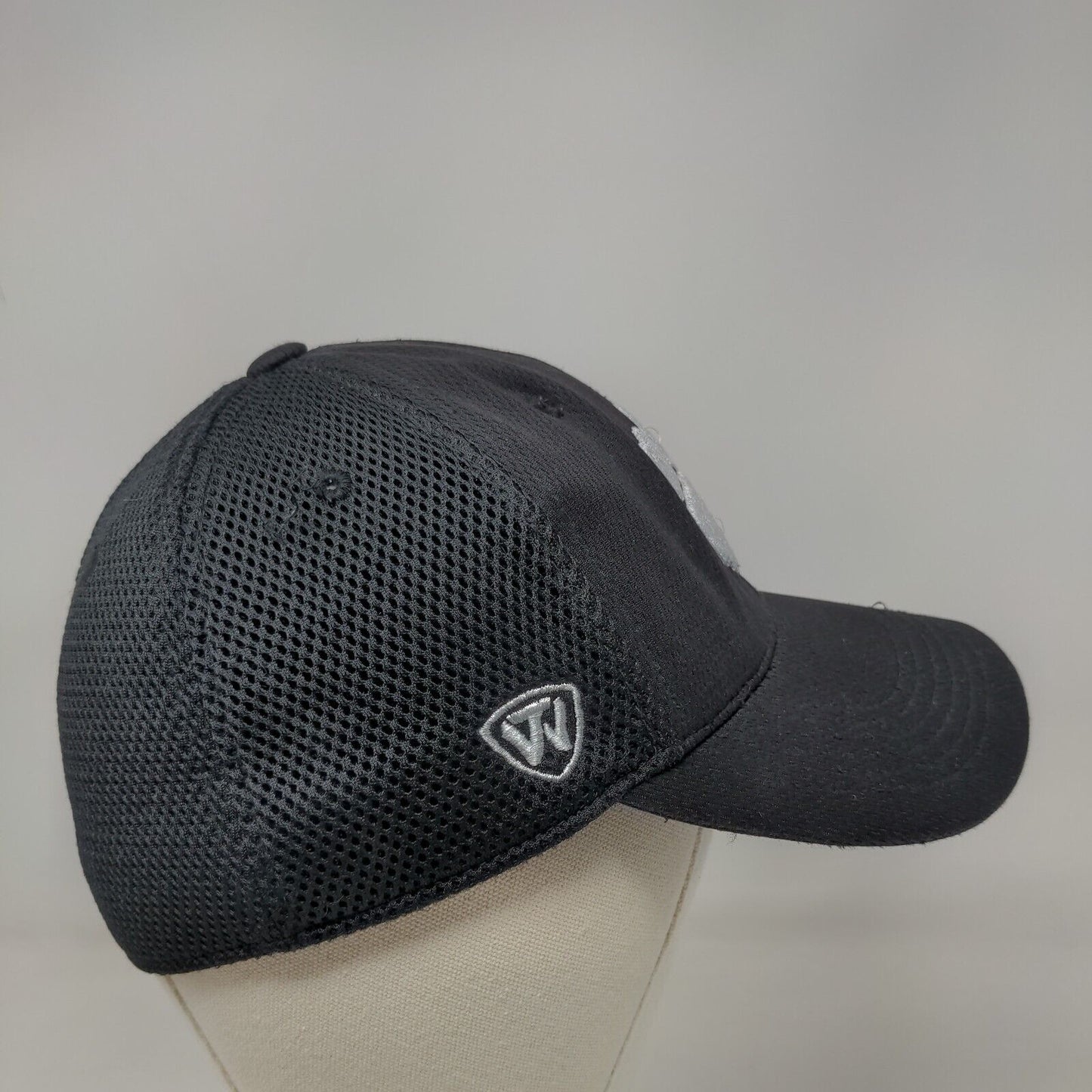 Clemson Tigers Fitted Mesh Back Hat Black OSFM Embroidered Pawn Logo NCAA