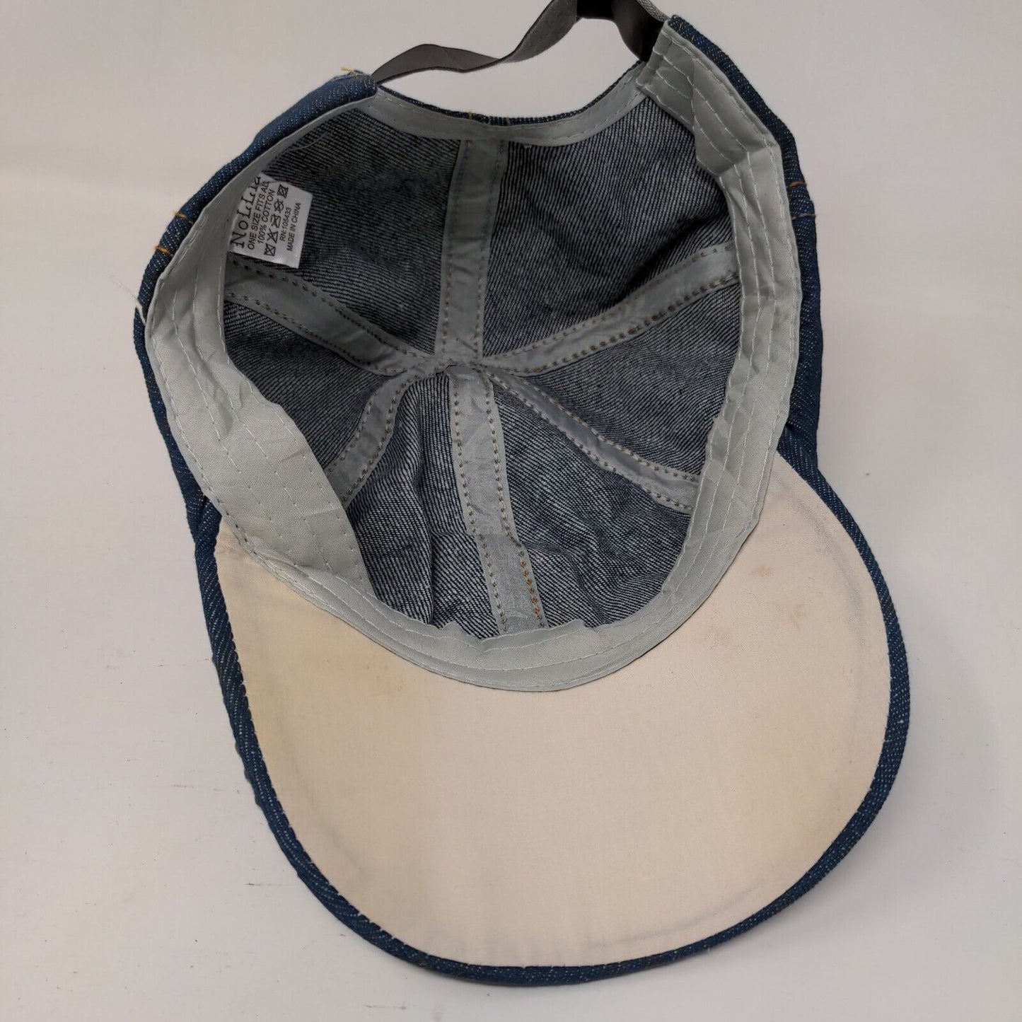 Star Bling Slideback Hat Blue OSFA Adjustable Denim Leather Strap W/Tags