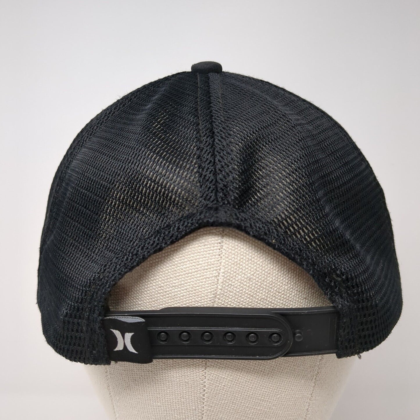 Hurley Snapback Trucker Hat Black One Size Adjustable Embroidered Mesh Back