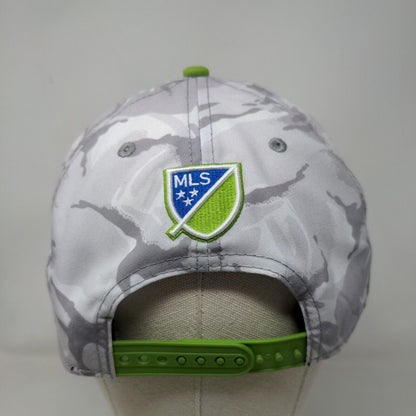 New Era Men's Snapback Hat Gray Camo OSFM 9Fifty Embroidered Seattle Sounders FC
