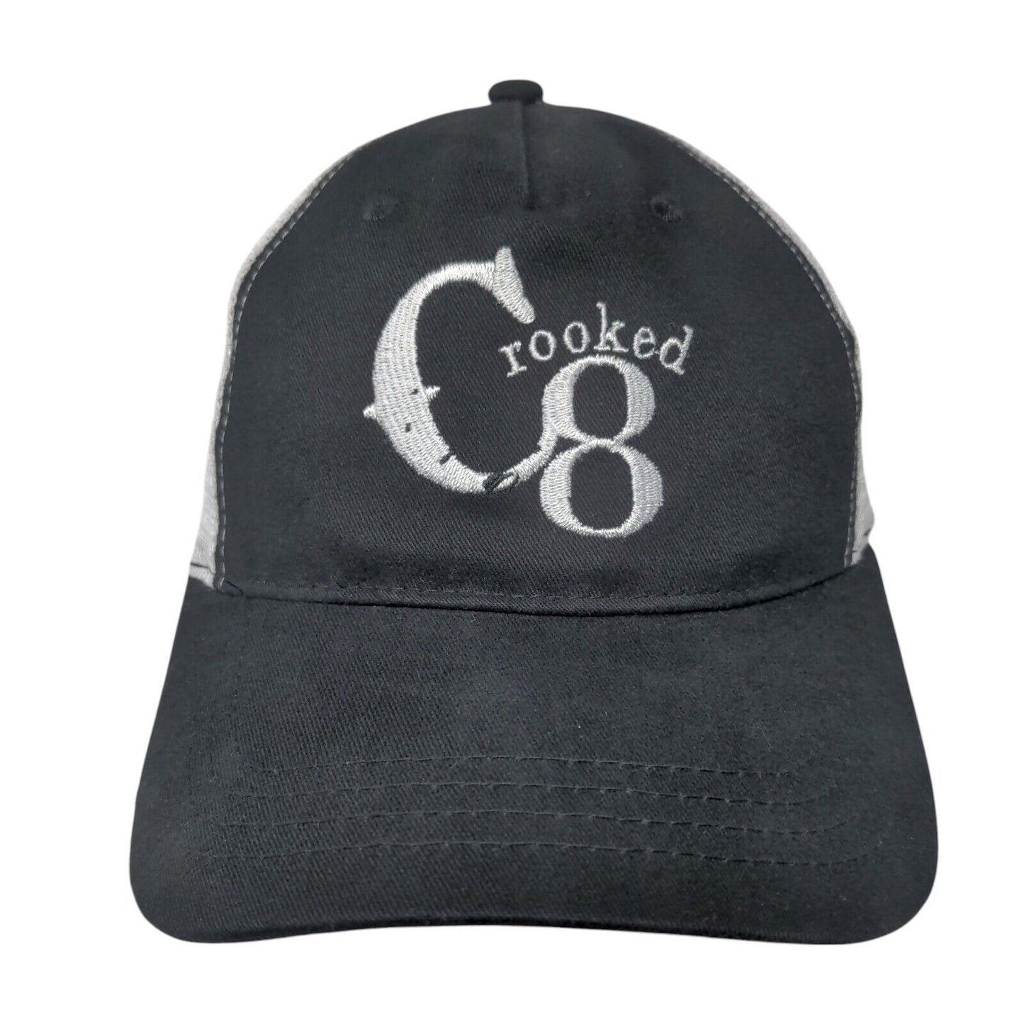 Crooked 8 Snapback Mesh Back Trucker Hat Black One Size Cap America
