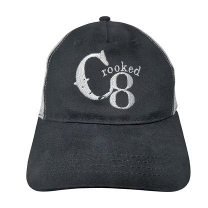 Crooked 8 Snapback Mesh Back Trucker Hat Black One Size Cap America