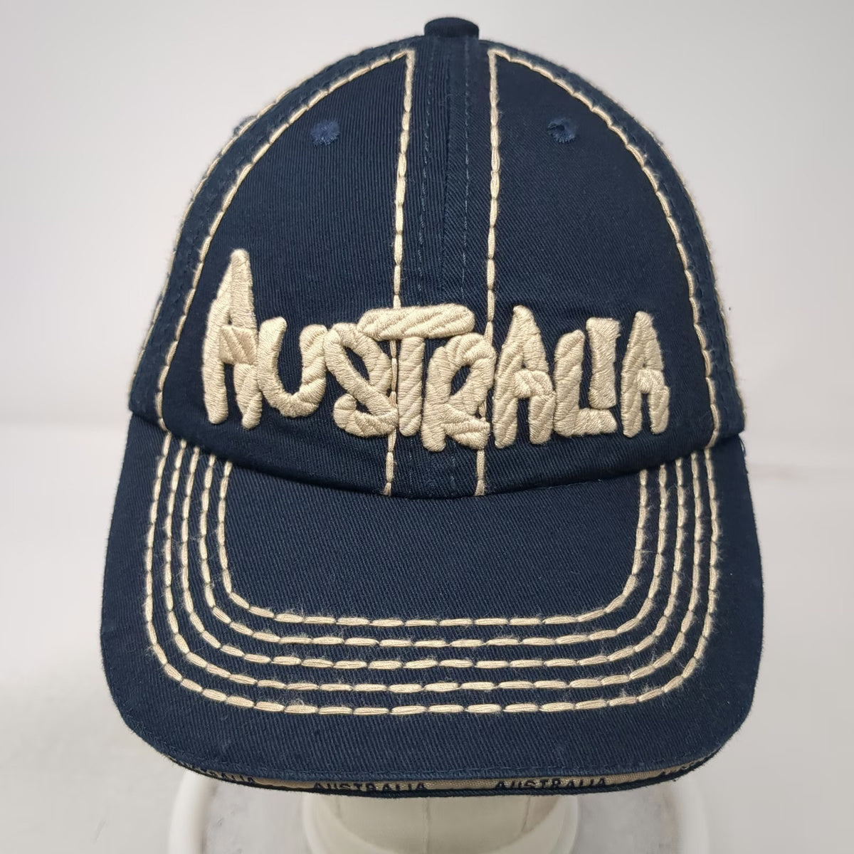 Blue Baseball Cap One Size Australia Souvenir Embroidered Contrast Stitching Hat