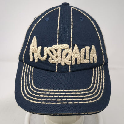 Blue Baseball Cap One Size Australia Souvenir Embroidered Contrast Stitching Hat