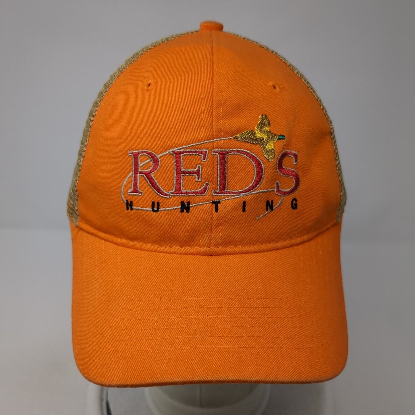Reds Hunting Strapback Trucker Hat Orange One Size Mesh Back Outdoor
