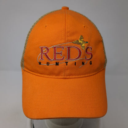 Reds Hunting Strapback Trucker Hat Orange One Size Mesh Back Outdoor