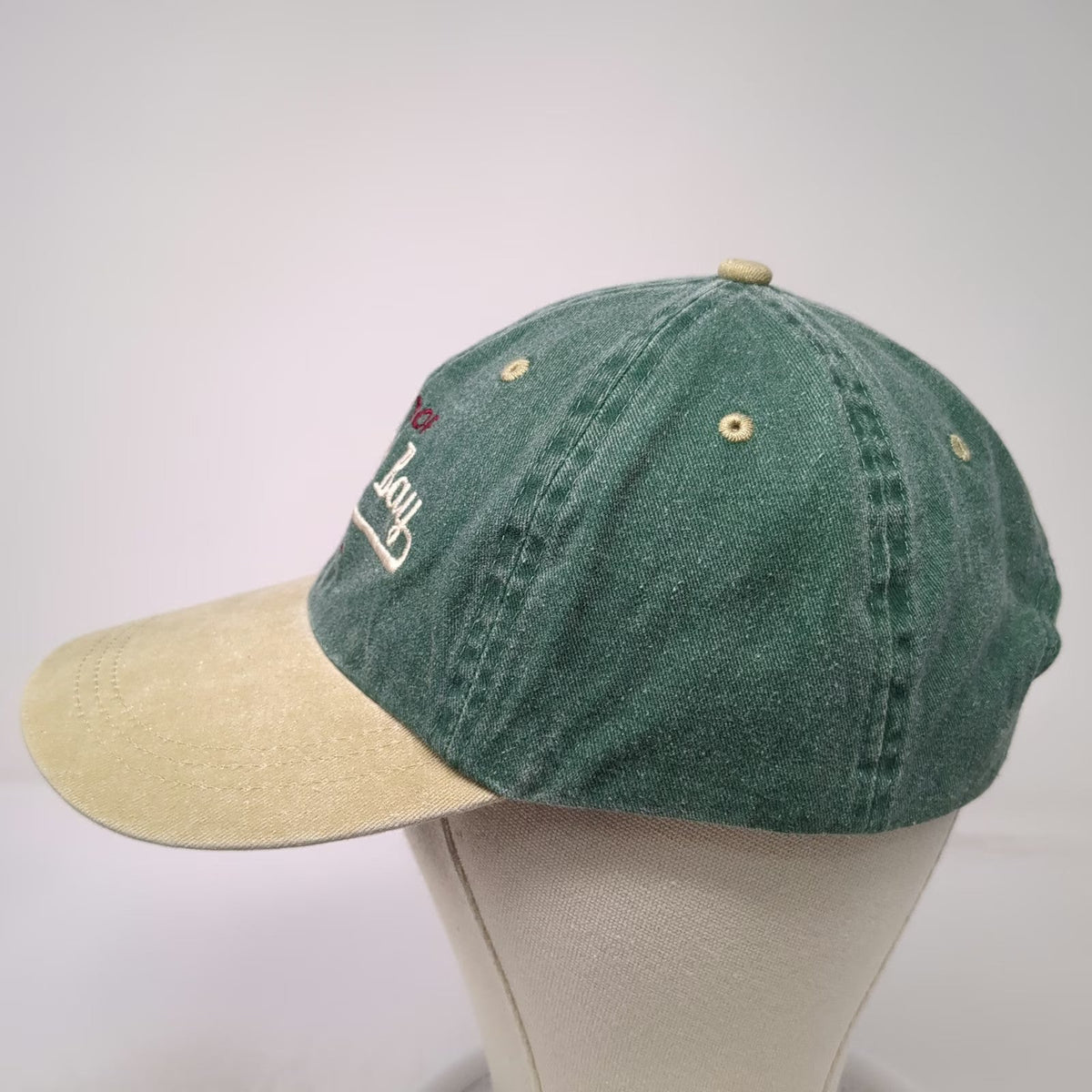 Ahead Alexandria Bay New York Baseball Cap Green Beige One Size Slideback Hat