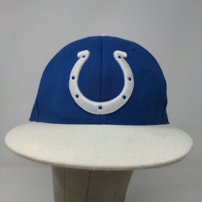 Reebok NFL On Field Men's Fitted Hat Blue White Embroidered Indianapolis Colts