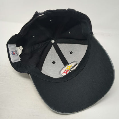 Pittsburgh Steelers NFL Team Apparel Black One Size Hat Cap Piping Carbon Fiber