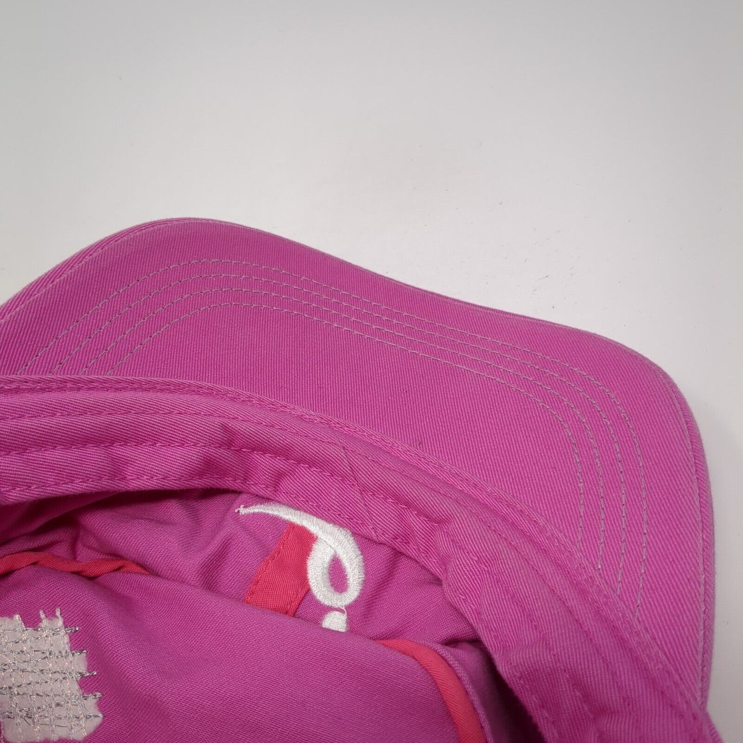 In Pink Cadet Army Cap Pink One Size Adjustable Embroidered Distressed Cotton
