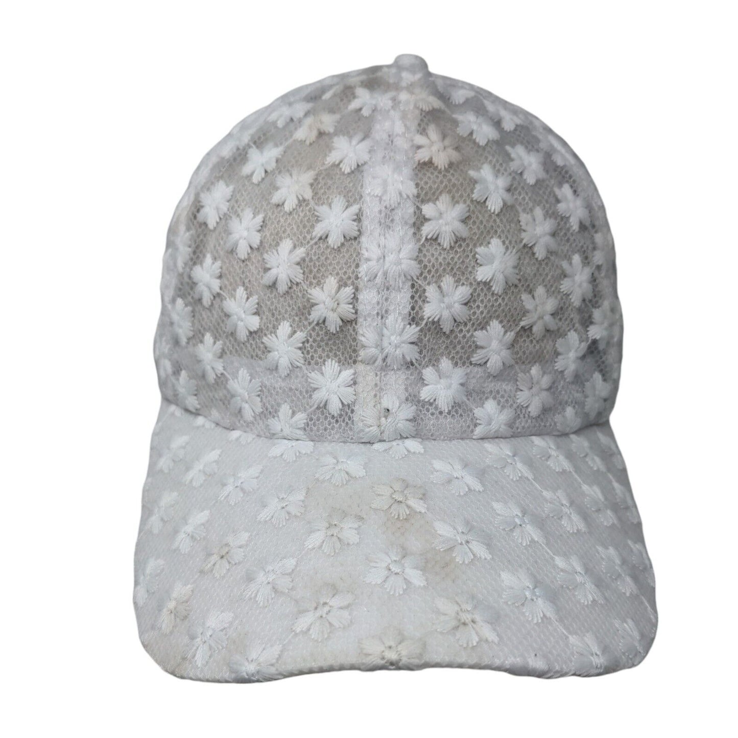 Unbranded Snapback Hat White One size Adjustable Floral Lace Trim Polyester