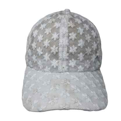 Unbranded Snapback Hat White One size Adjustable Floral Lace Trim Polyester
