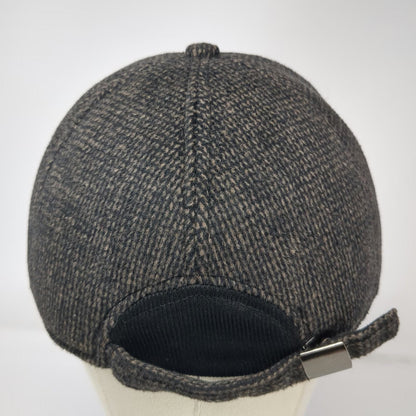 Ediko Baseball Cap Gray One Size Tweed Golf Ear Flaps Slideback Textured Hat