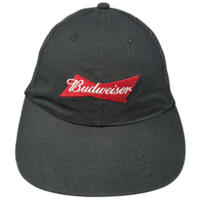 Budweiser Trucker Hat Black One Size Mesh Back Snapback Embroidered Logo Cap
