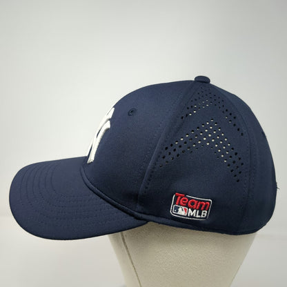 New York Yankees MLB OC Sports Snapback Hat Blue One Size Laser Cut Mesh Logo