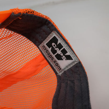 NV CAPS Trucker Hat Gray Orange One Size DirtPro Excavator Mesh Snapback hat