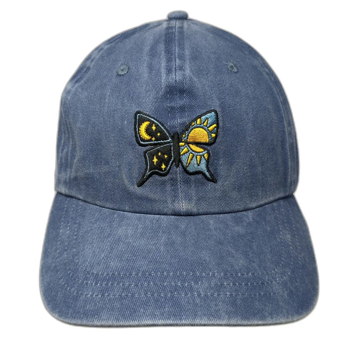 Wild Fable Baseball Cap Blue One Size Butterfly Sun Moon Cotton Slideback Hat