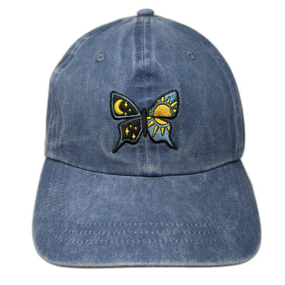 Wild Fable Baseball Cap Blue One Size Butterfly Sun Moon Cotton Slideback Hat