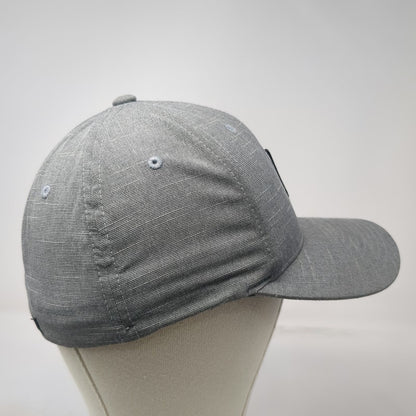 Hurley Baseball Cap Gray M Flexfit Embroidered Logo Curved Brim Stretch Hat