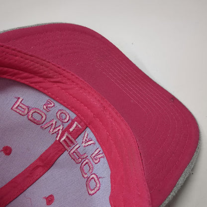 Powerco Solar Trucker Hat Gray Pink One Size Mesh Back Snapback Contrast Stitch