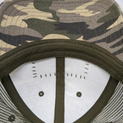 Symmetree Green Trucker Hat One Size Bigfoot American Flag Pine Tree Camo