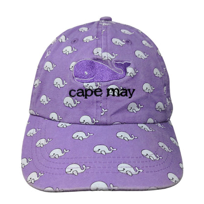 Triangle Headwear Women's Strapback Hat Purple All Over Print Whales Logo