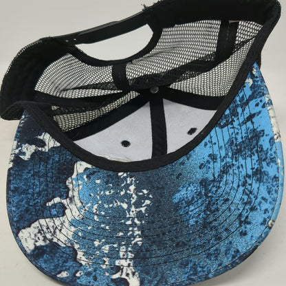 Cabela's Trucker Hat Blue One Size Mesh Snapback Rift Camo CLUB Embroidered Logo