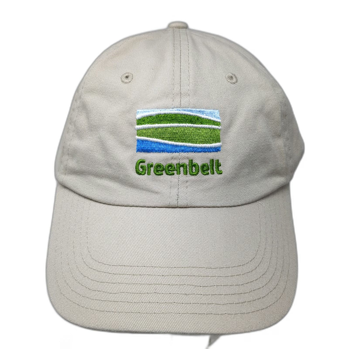 CGS Baseball Cap Beige One Size Greenbelt Embroidered Logo Slideback Cotton Hat