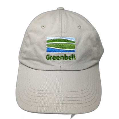 CGS Baseball Cap Beige One Size Greenbelt Embroidered Logo Slideback Cotton Hat