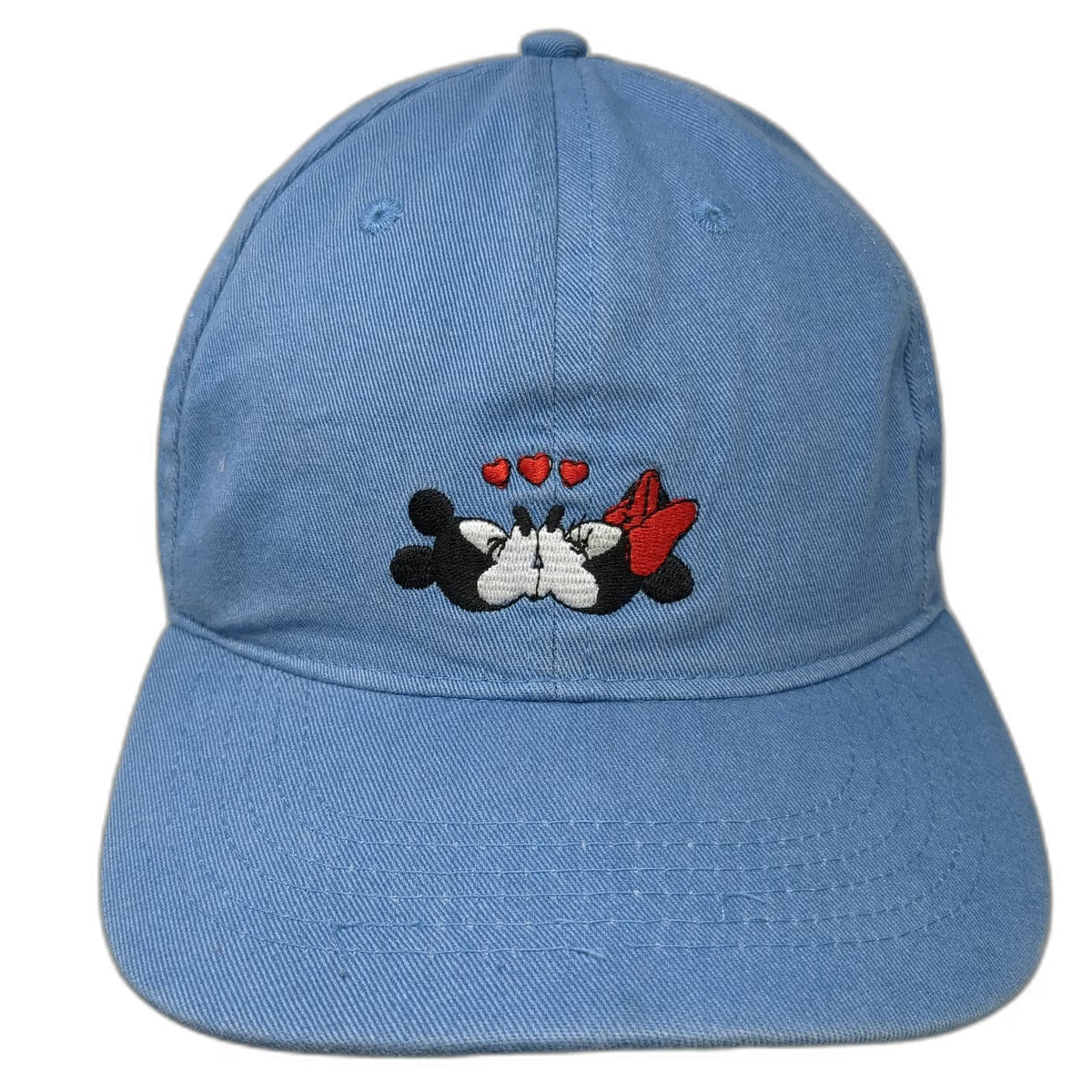 Disney Blue One Size Baseball Cap Mickey Minnie Mouse Kissing Hearts Strap Hat
