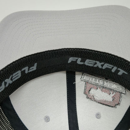 Port Authority Baseball Cap Gray M Fitted Flexfit Mesh Butte Fence Bison Logo