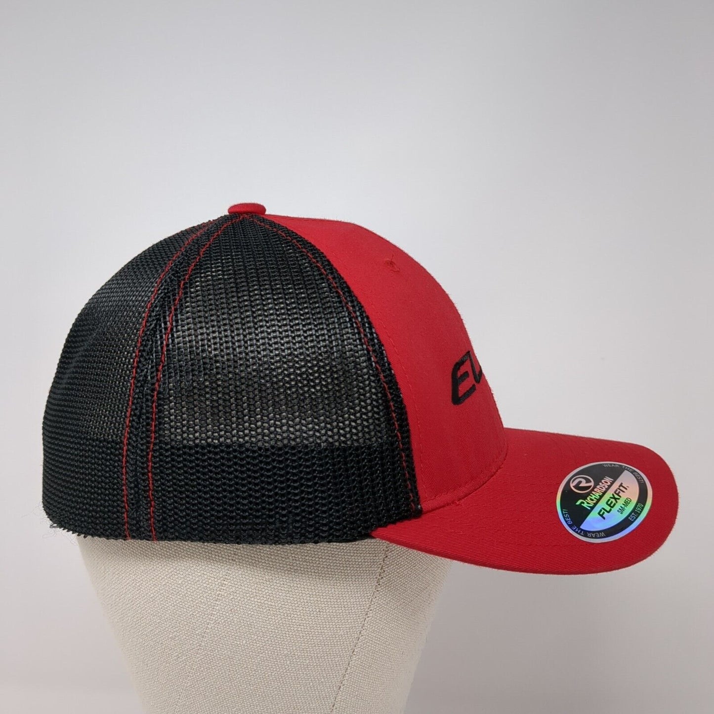 Elite Fitted Trucker Hat Red S/M Flexfit Lightweight Mesh Back Richardson