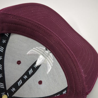 Adidas Snapback Red One Size Trefoil Logo Hat Embroidered Cotton 6-Panel Cap