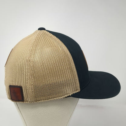 Black Clover Trucker Hat One Size Flexfit 110 Snapback Leather Patch Live Lucky
