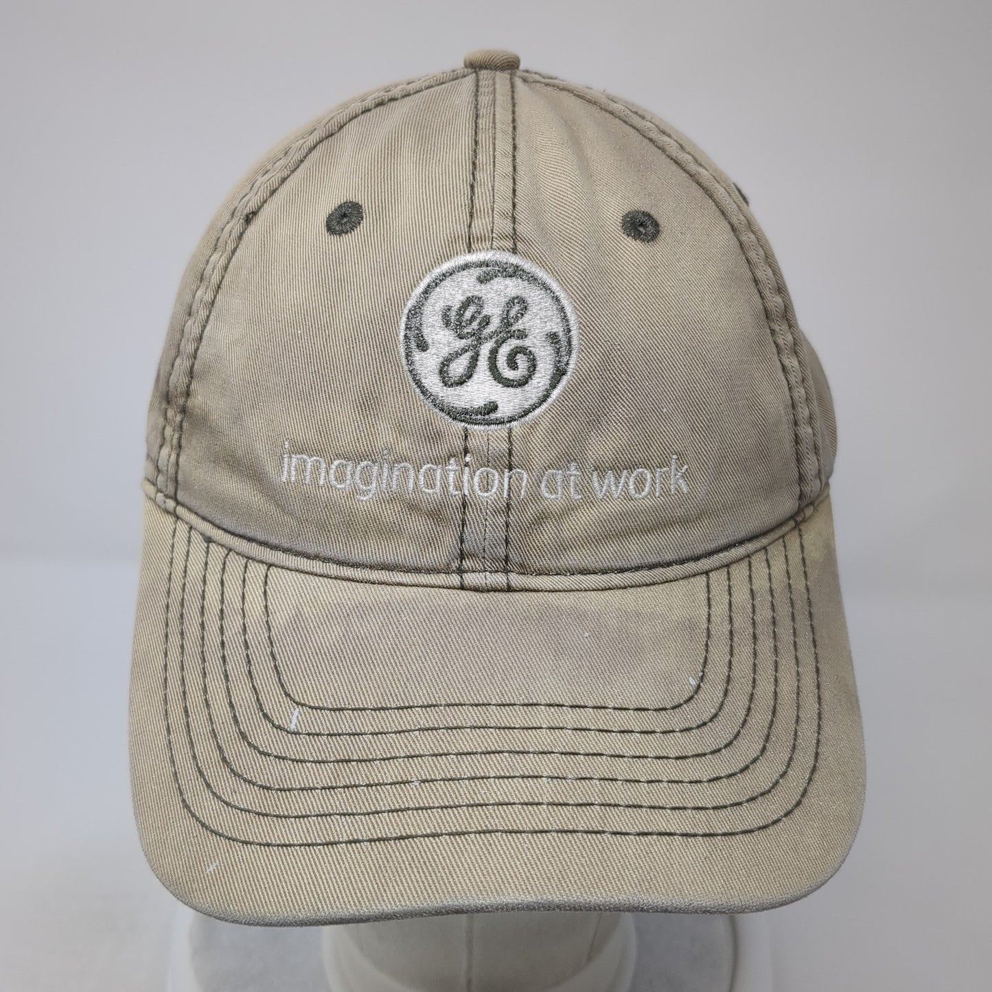 GE Imagination at Work Baseball Cap Brown One Size Adjustable Embroidered Cotton