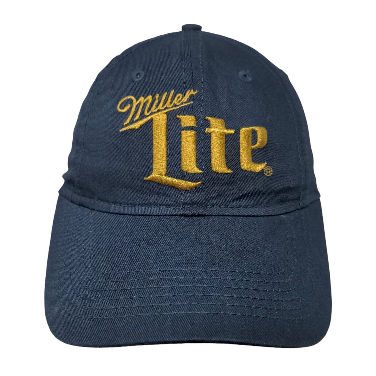 Miller Lite Strapback Hat Blue One Size Embroidered Adjustable 6 Panel