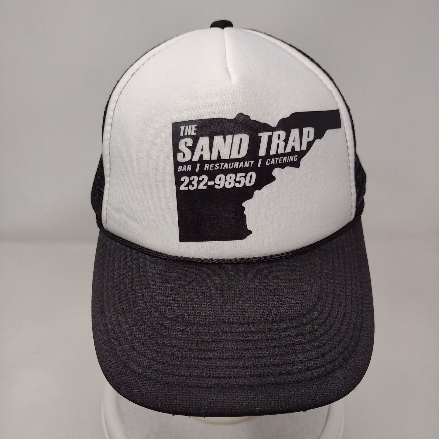 The Sand Trap Bar Restaurant Catering Snapback Trucker Hat Black OSFM Otto