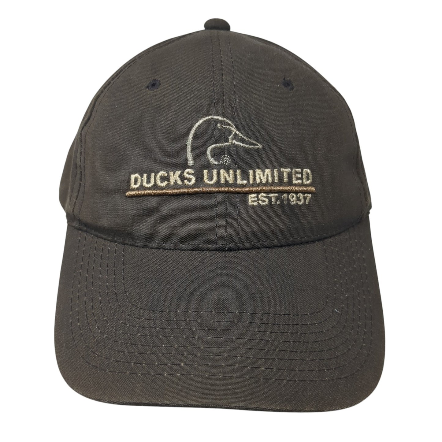 Ducks Unlimited Est. 1937 Baseball Cap Brown One Size Adjustable Embroidered