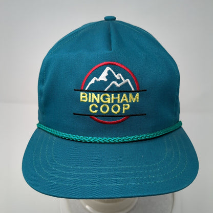 Bingham Coop Slideback Rope Hat Blue One Size Adjustable Embroidered