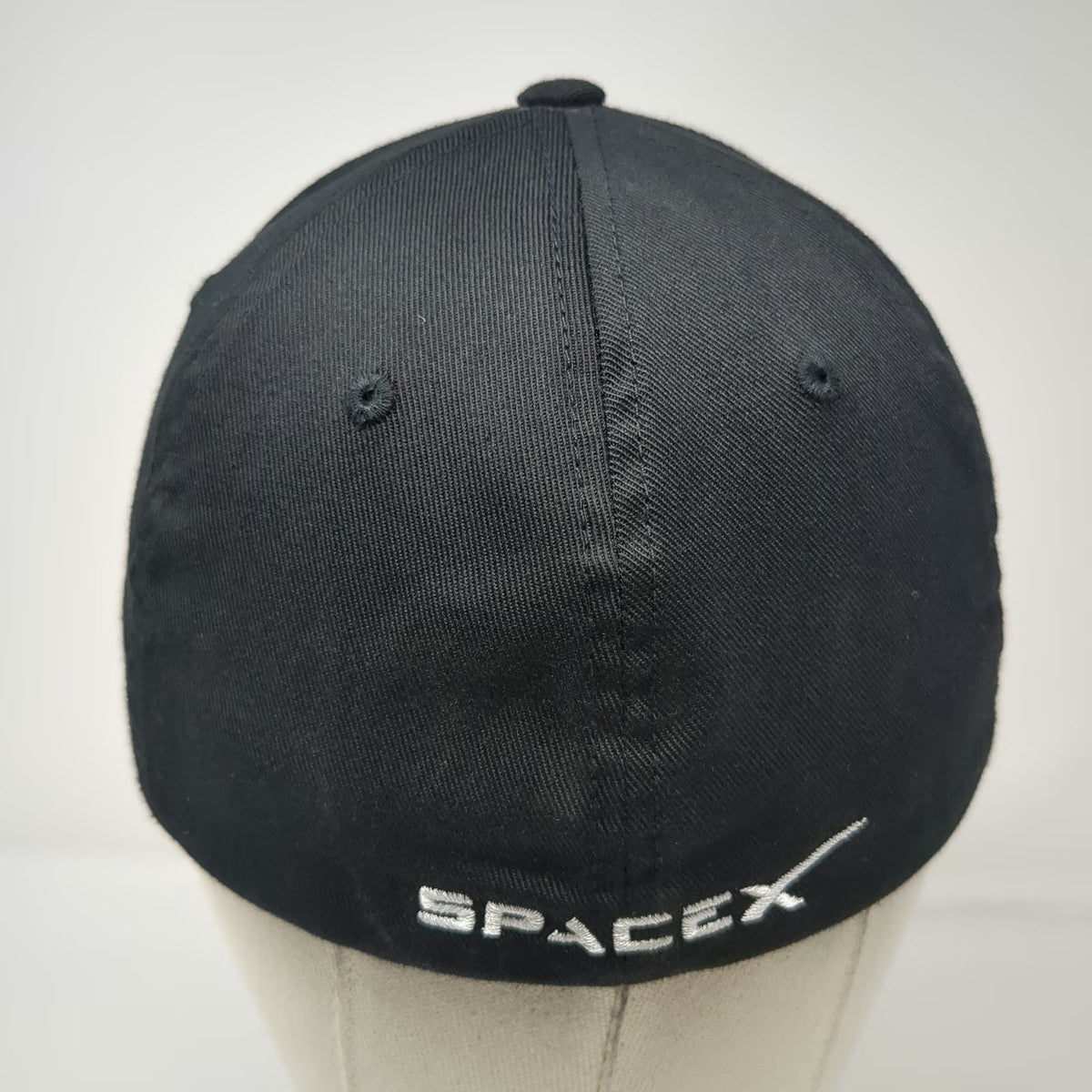 Flexfit Baseball Cap Black M SpaceX Logo Embroidered Aerospace Rocket Fitted Hat