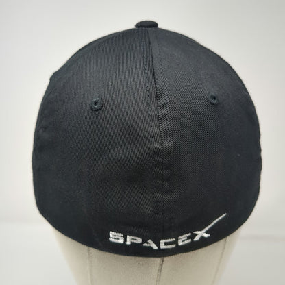 Flexfit Baseball Cap Black M SpaceX Logo Embroidered Aerospace Rocket Fitted Hat