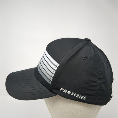 PGA Tour Strapback Golf Hat Black One Size Adjustable Striped Pro Series