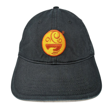 Otto Strapback Hat Black One Size Adjustable Embroidered Vented Holes 6 Panel
